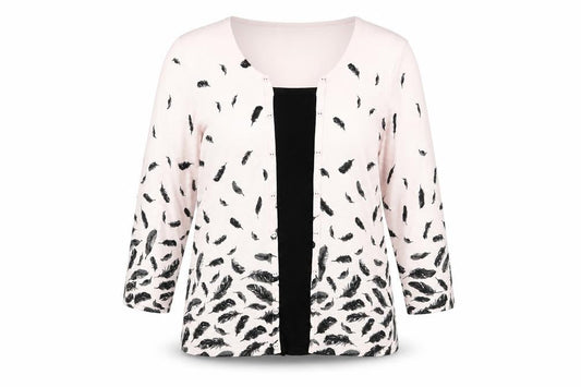 M&Co Women's Pink Feather Cardigan, Size 16