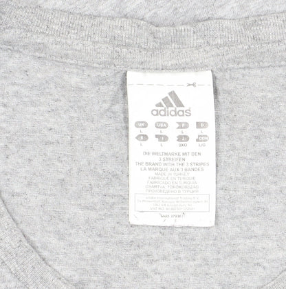 Brand and care label for Adidas Men's Grey Regular Fit T-Shirt -, size L