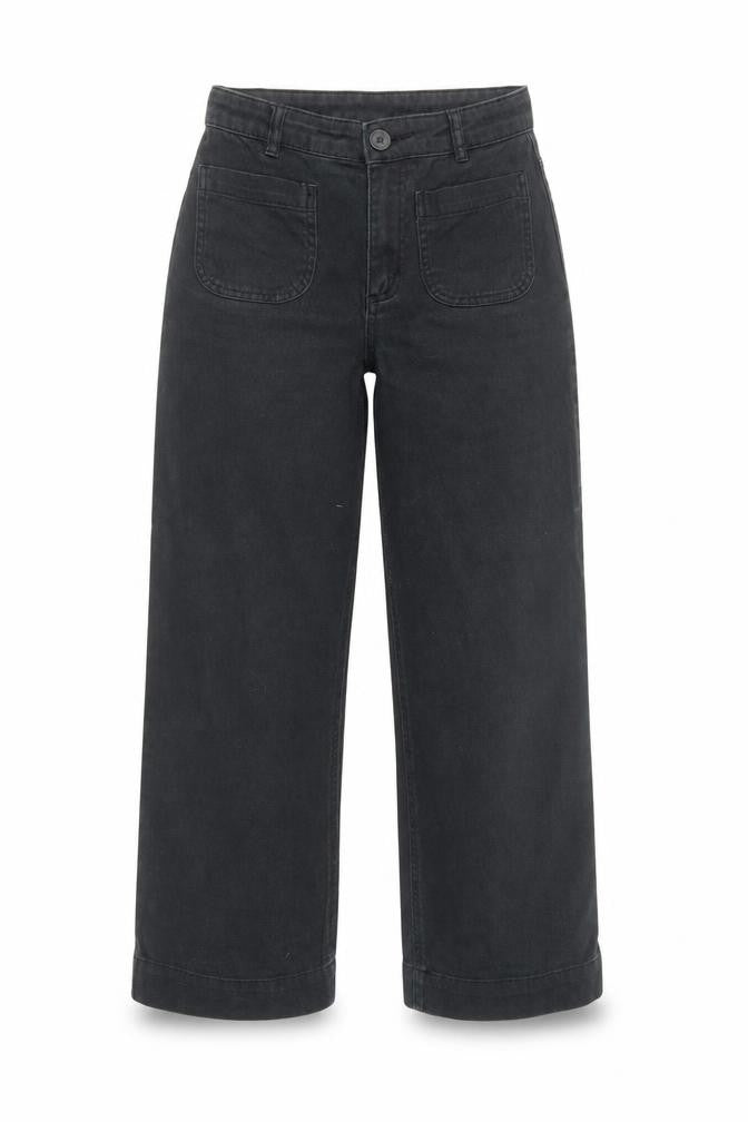 Monki Women's Wide-Leg Black Jeans, Size 4, Relaxed Fit
