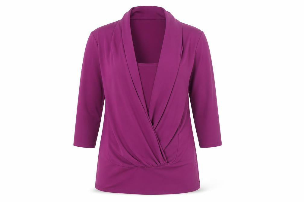 Star Women's Purple Wrap Blouse - Size 14