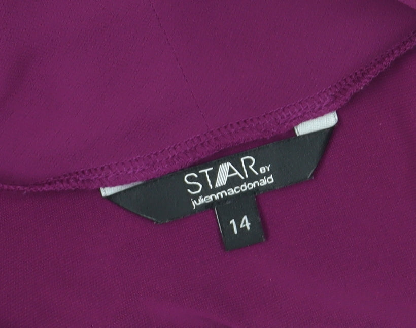 Star Women's Purple Wrap Blouse - Size 14