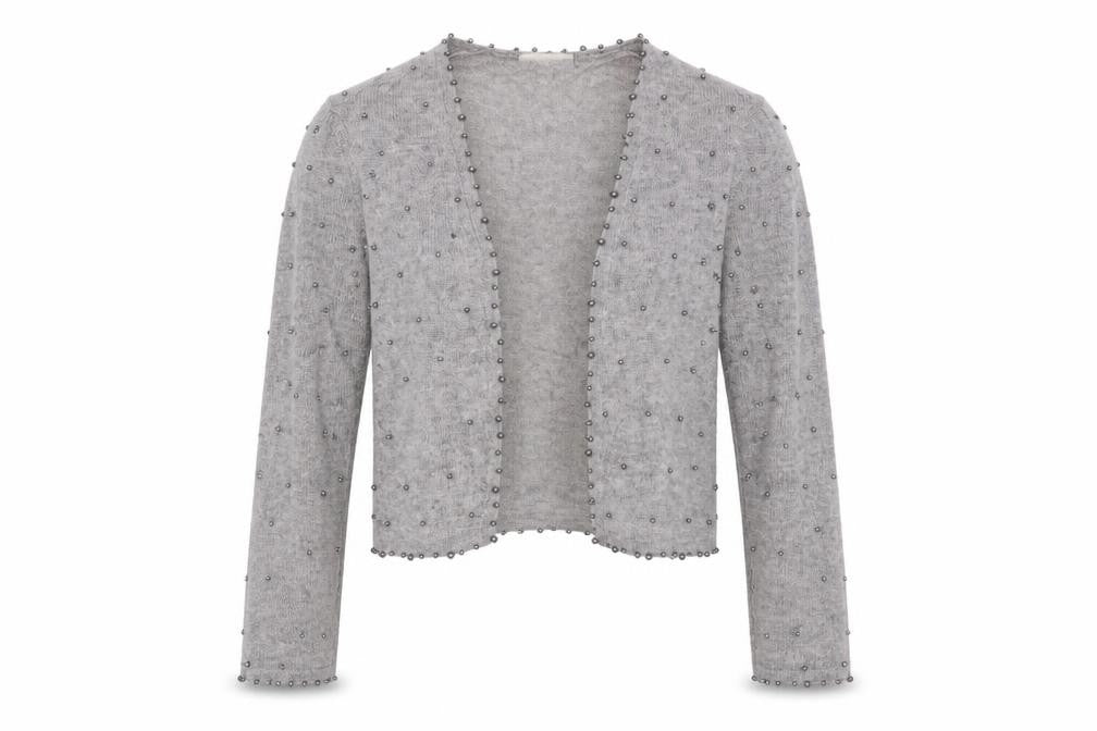 Monsoon Women's Grey Beaded Cardigan - Size S