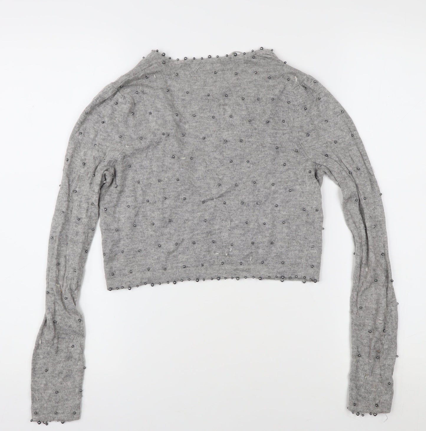 Monsoon Women's Grey Beaded Cardigan - Size S