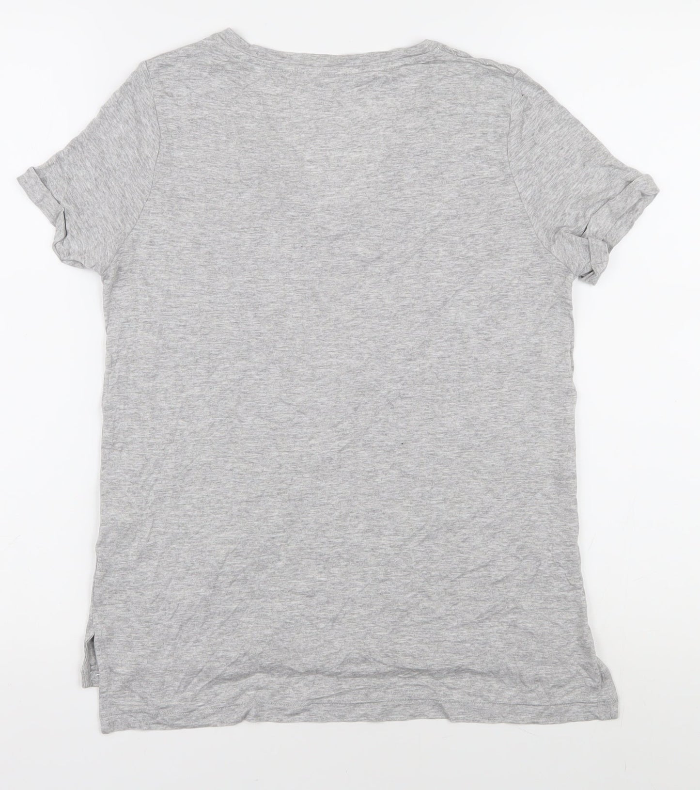 Great Plains Women's Grey V-Neck T-Shirt XS