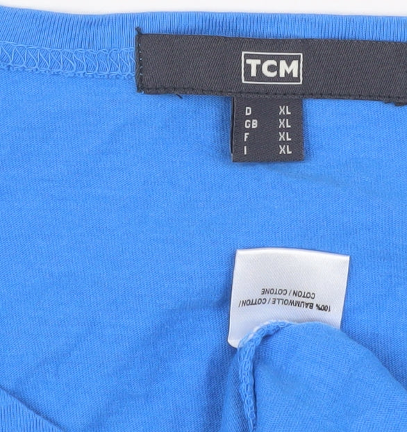 TCM Men's Blue Crew Neck Cotton T-Shirt XL