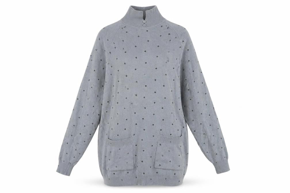 Honey Women's Grey Wool Pullover Jumper One Size