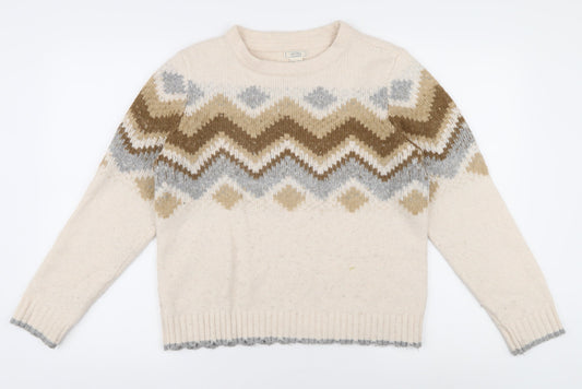 Fat Face Women’s Beige Geometric Knit Sweater UK 12