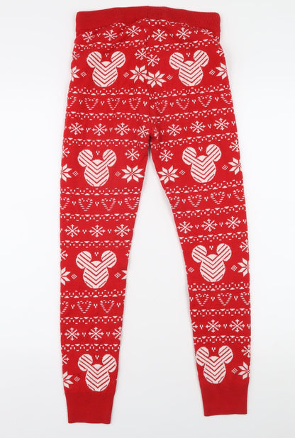Preloved Disney Boys Red Mickey Fair Isle Pyjama Pants - Size S - Back