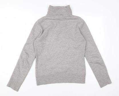 Back view of French Connection Women's Grey Roll Neck Jumper M