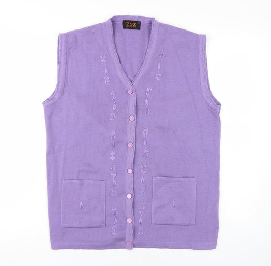 ZSZ Women's Purple Sleeveless Vest, Size L