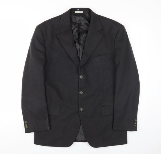 Aragona Men's Black Wool Cashmere Blazer Size 38R