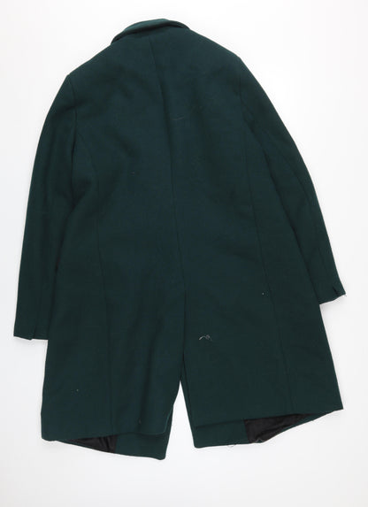 Mango Women's Green Wool Blend Overcoat XL