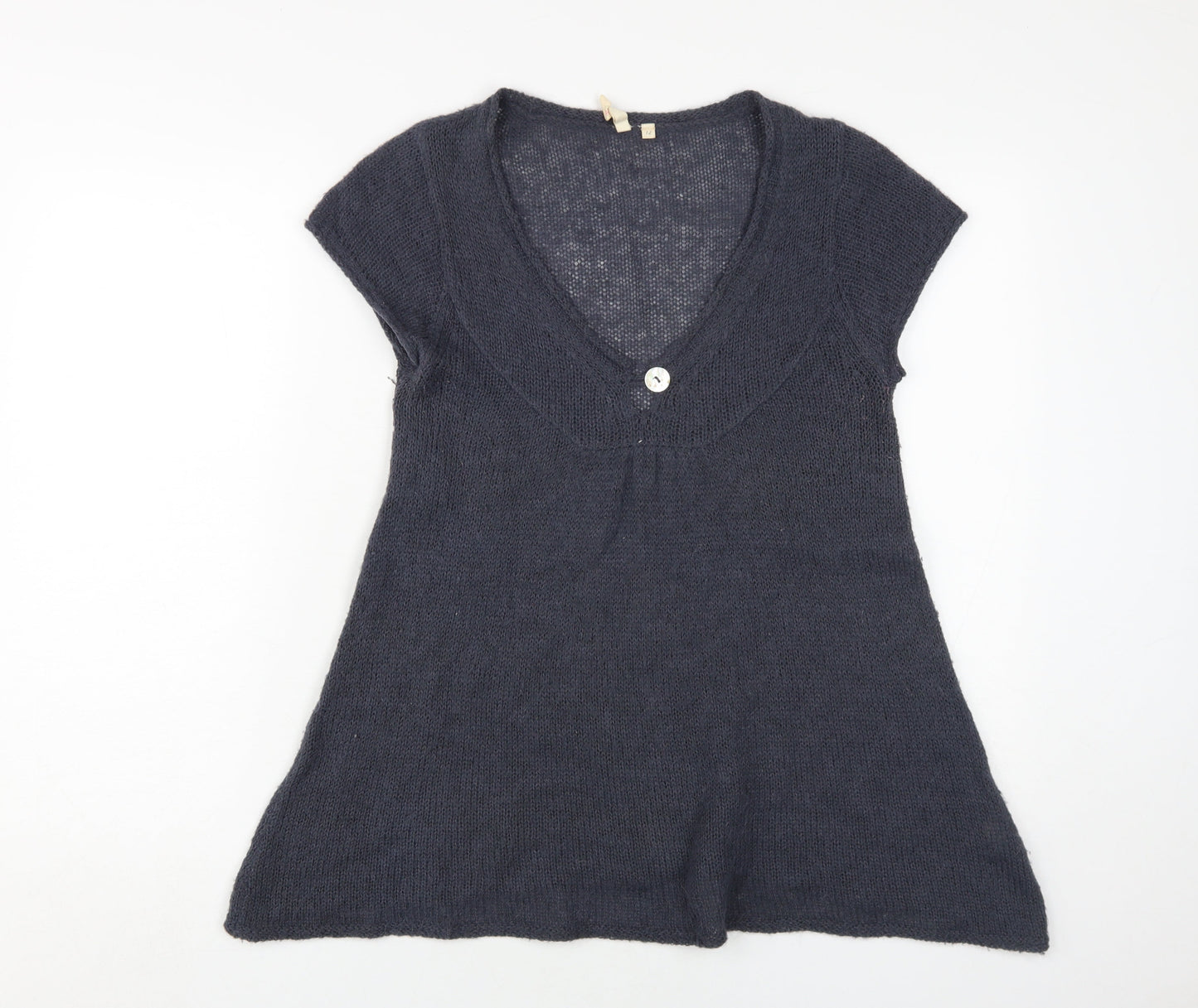 White Stuff Women's Blue V-Neck Pullover Jumper Size 12