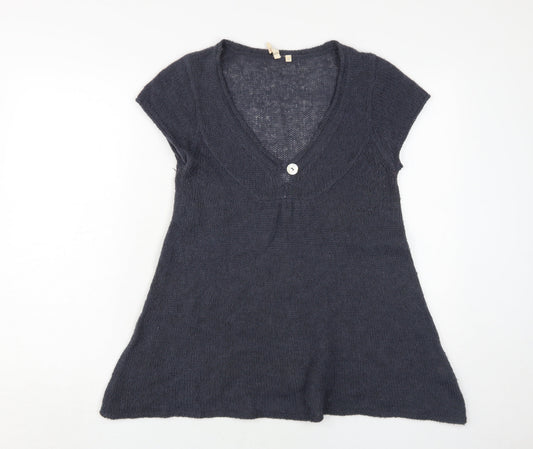 White Stuff Women's Blue V-Neck Pullover Jumper Size 12