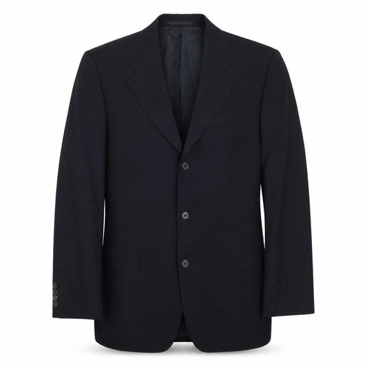Hugo Boss Men's Black Wool Blazer, Size 40L, Formal Attire