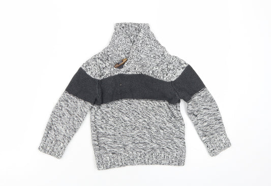 babyGap Boys Grey Colourblock Pullover Jumper 3 Years