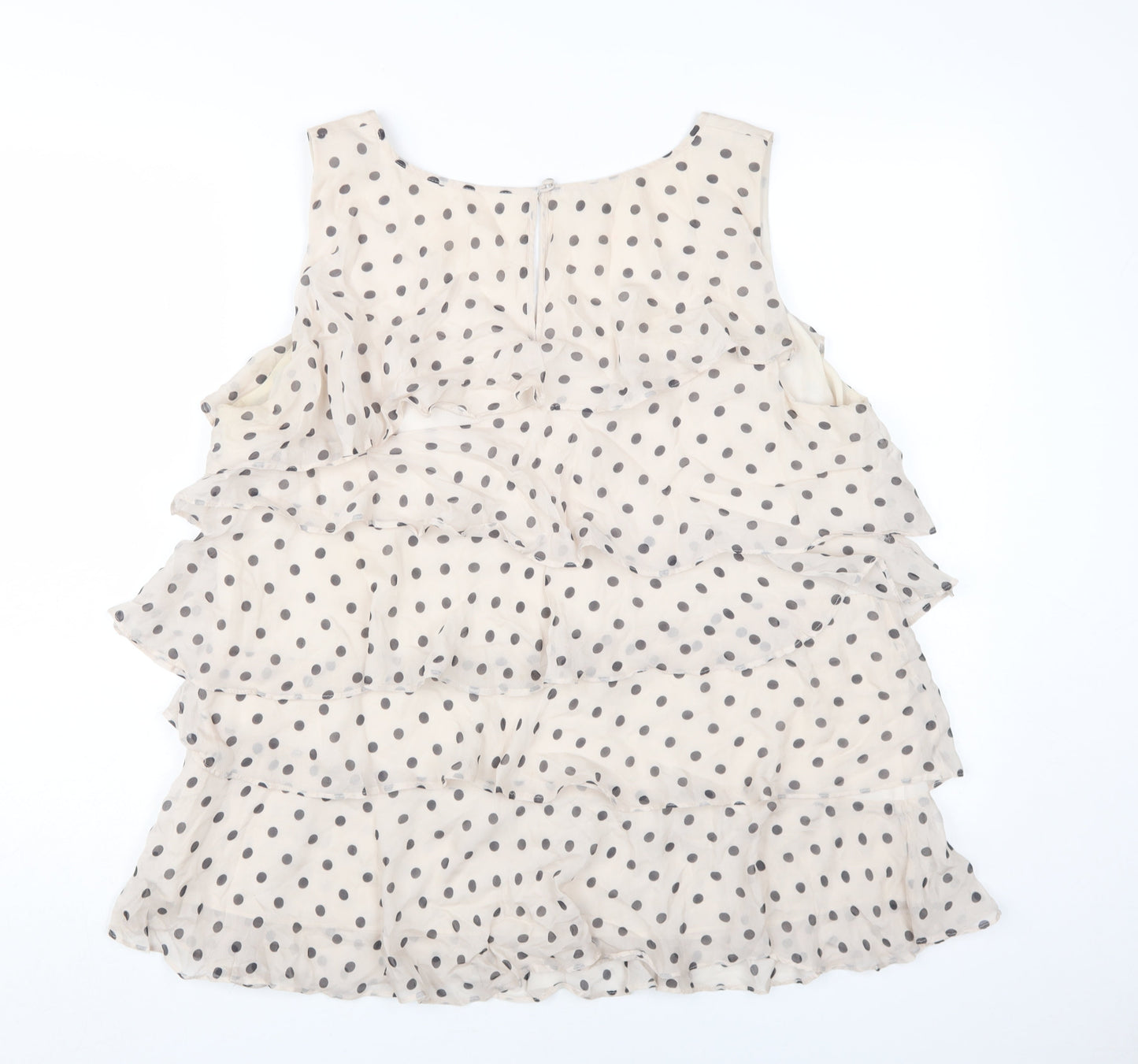 Monsoon Women Beige Polka Dot Silk Camisole Blouse