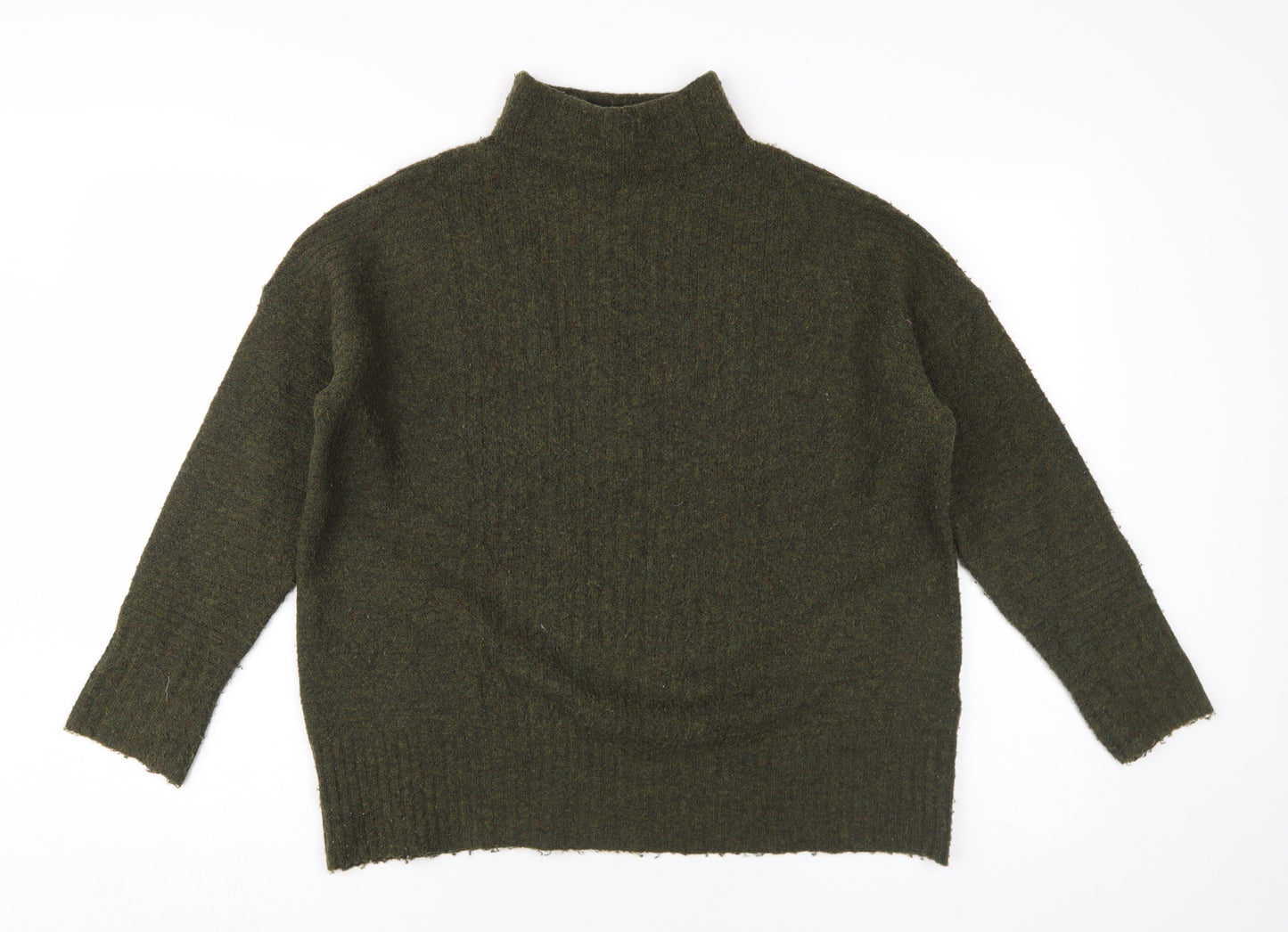 Warehouse Women's Green Mock Neck Jumper Size 12