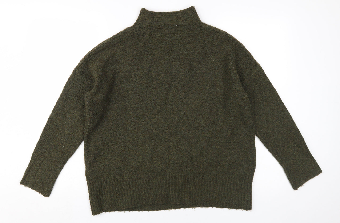 Warehouse Women's Green Mock Neck Jumper Size 12