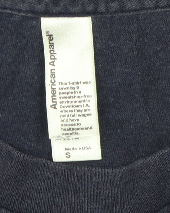 American Apparel Men's Blue Graphic T-Shirt, Size S