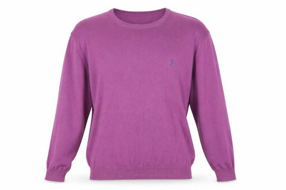 Cricket & Co Men's Purple Cotton Pullover, L, Crew Neck