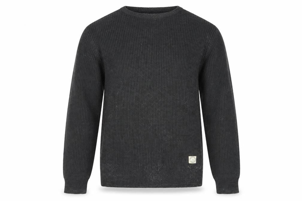 Rebel Men's Black Pullover Jumper - Medium, Cotton Blend