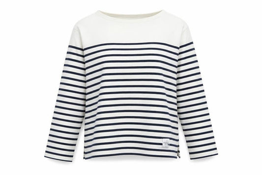 MIYUKI-ZOKU Womens Striped Boat Neck T-Shirt M