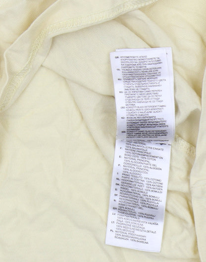 Brand and care label for Adidas Women's Yellow XS Basic T-Shirt