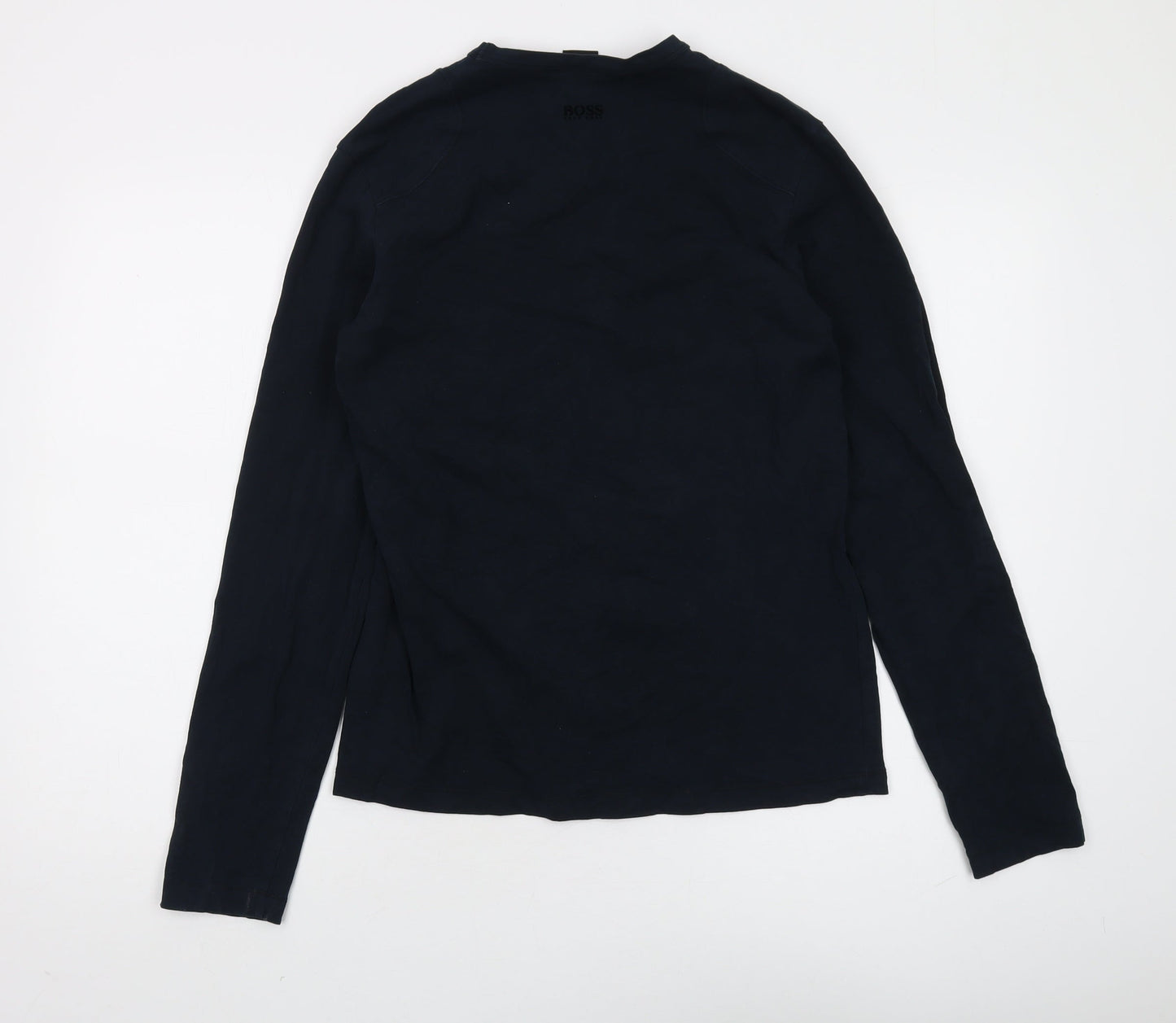 Hugo Boss Men's Black Slim Fit Graphic Long Sleeve T-Shirt