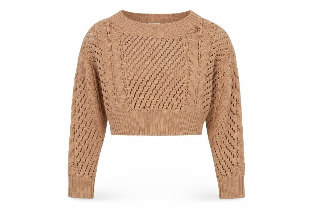 Urban Outfitters Women's Beige Cable-Knit Pullover, Size S