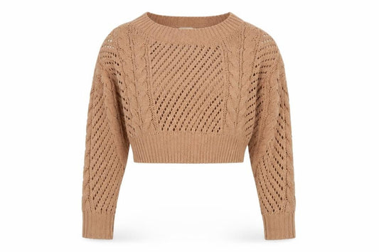 Urban Outfitters Women's Beige Cable-Knit Pullover, Size S