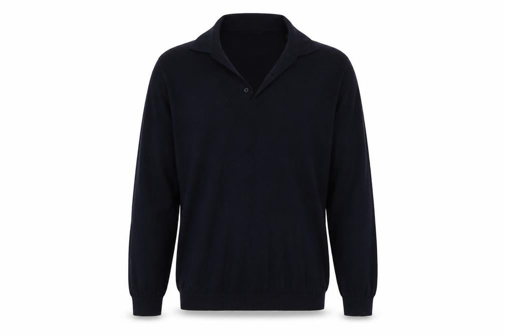 Gutteridge Men's Black Collared Jumper Cotton Cashmere S