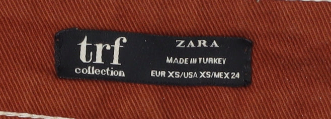 Zara Women's Brown Short Cotton Skirt XS