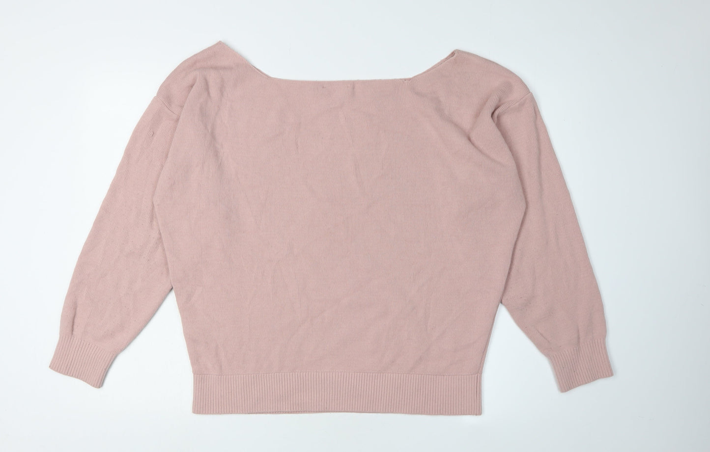 Nasty Gal Women's Pink Boat Neck Pullover Jumper L