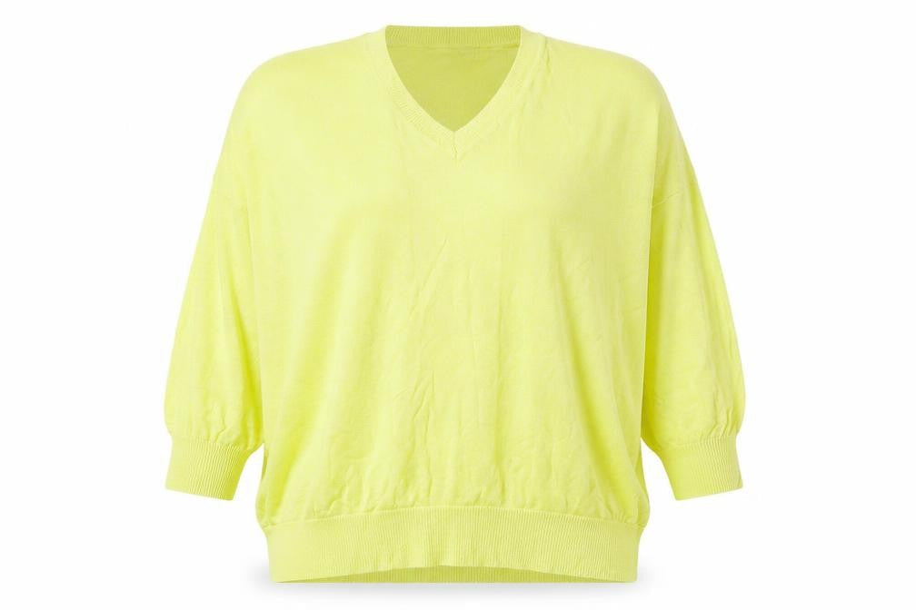 H&M Women's Yellow V-Neck Pullover Jumper, 3XL