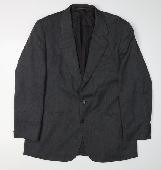 Marks and Spencer Men's Grey Blazer, Size 44R, Vintage