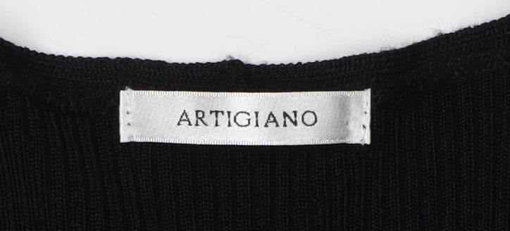 Artigiano Women's Black Midi Sleeveless Slip Dress Size 10