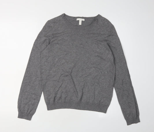 H&M Women's Grey Pullover Jumper, M, Crew Neck