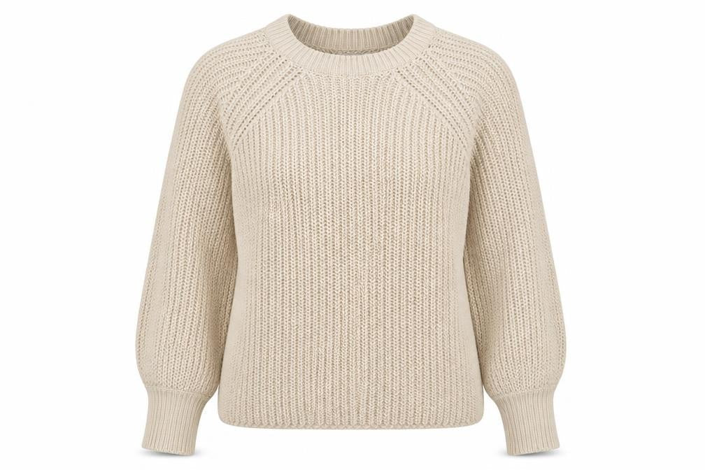 Only Women's Beige Crew Neck Knitted Pullover Jumper L