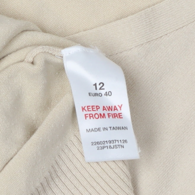 Topshop Women's Beige V-Neck Basic Sweater Size 12