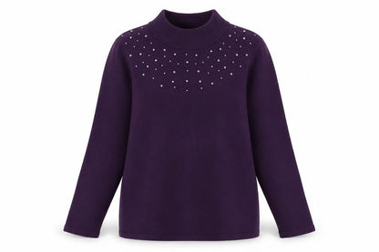 Damart Women's Purple High Neck Pullover Jumper L