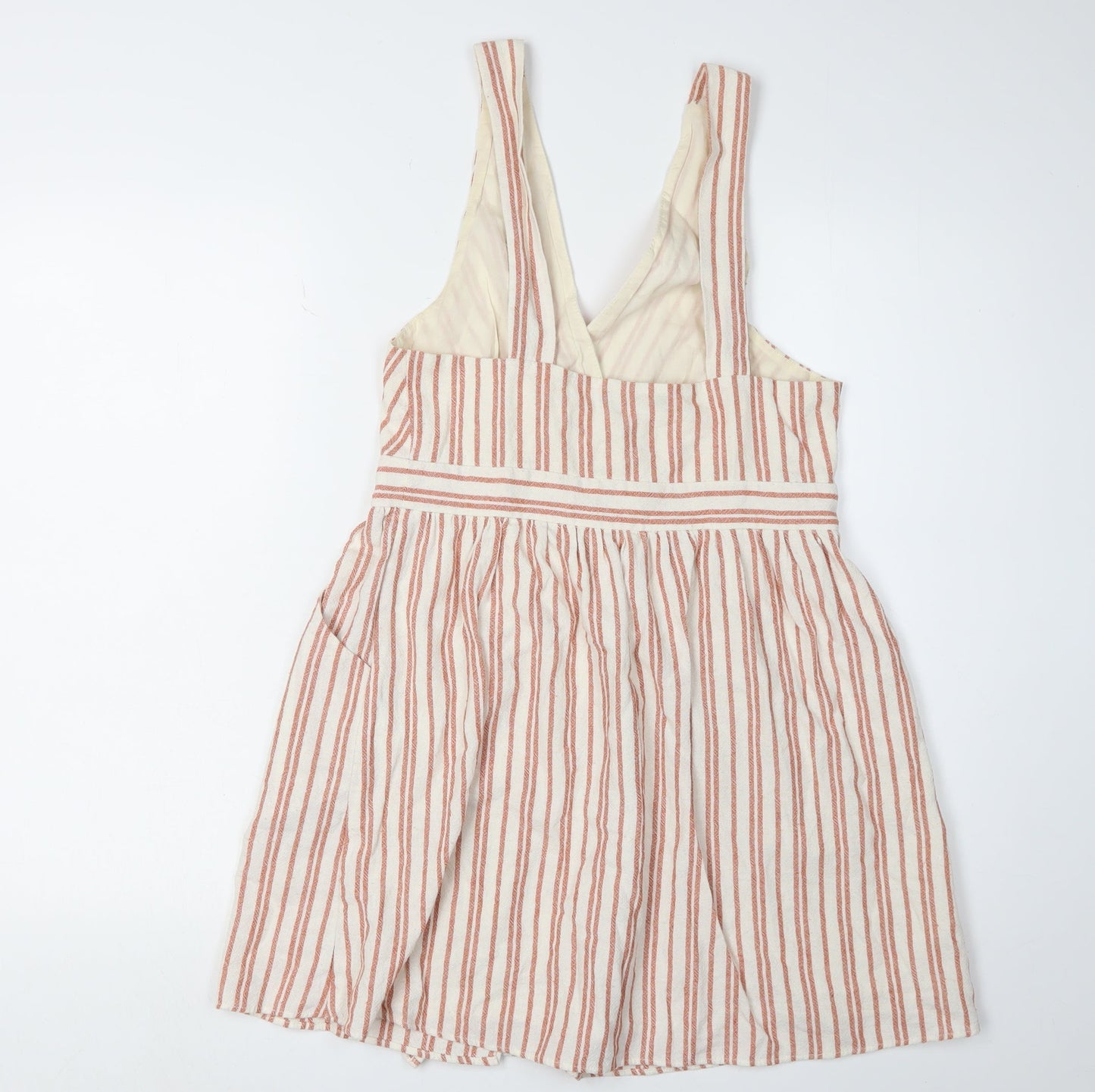 Zara Women's Multicoloured Striped Pinafore Dress Size 10