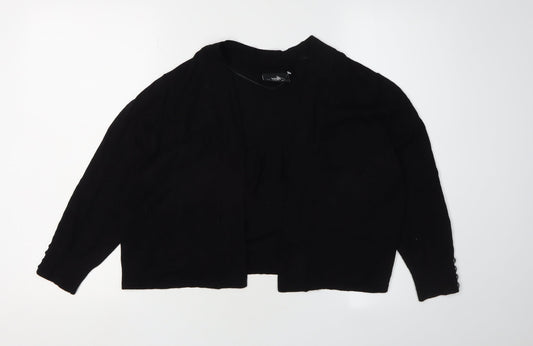 Wallis Women's Black Cardigan M Viscose Knit Long Sleeve