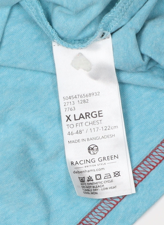 Racing Green Men's Blue XL Cotton Blend T-Shirt