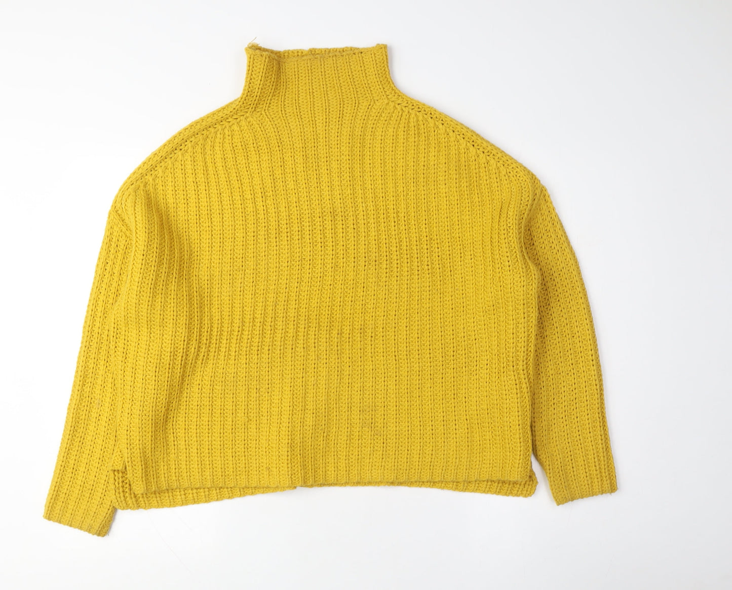 H&M Women Yellow Chunky-Knit Pullover Jumper