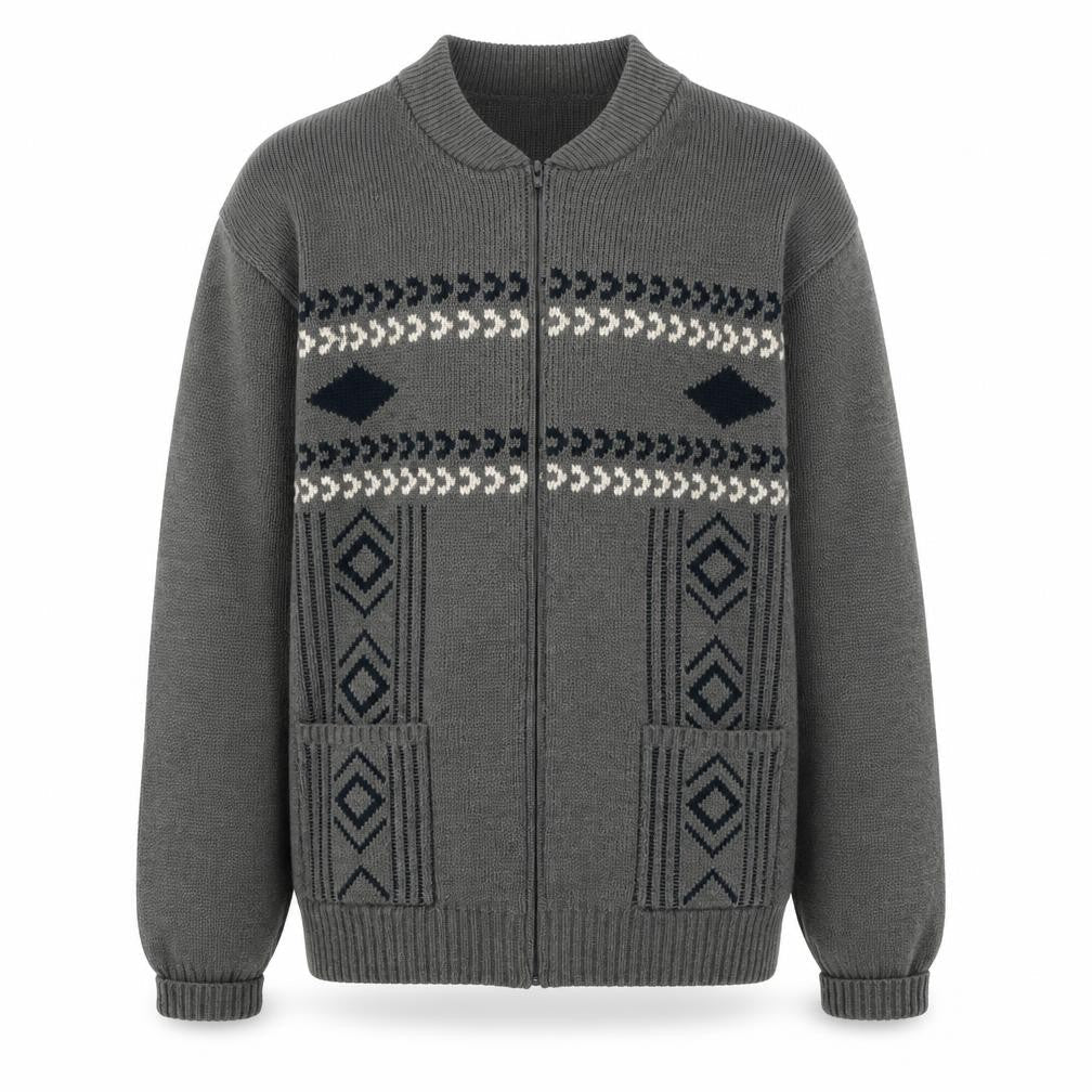 Premier Man Grey Full Zip XL Knit Jumper for Men