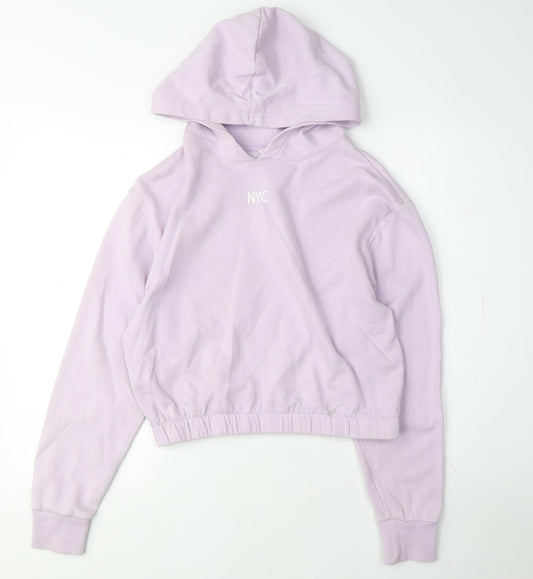 H&M Women's Purple S Pullover Hoodie with Logo