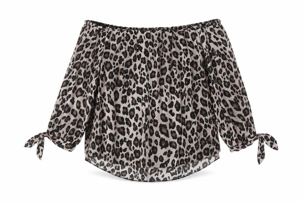 Wallis Women's Off the Shoulder Leopard Blouse Size 18