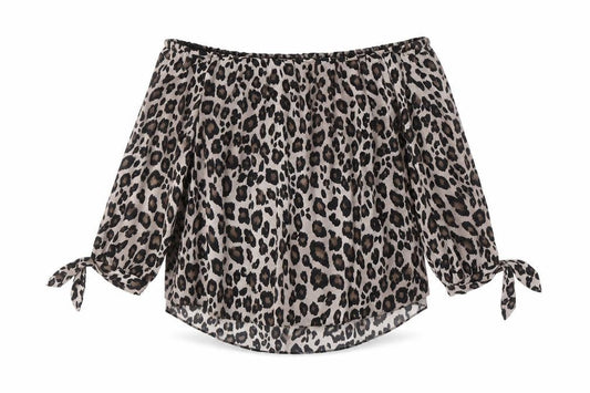 Wallis Women's Off the Shoulder Leopard Blouse Size 18