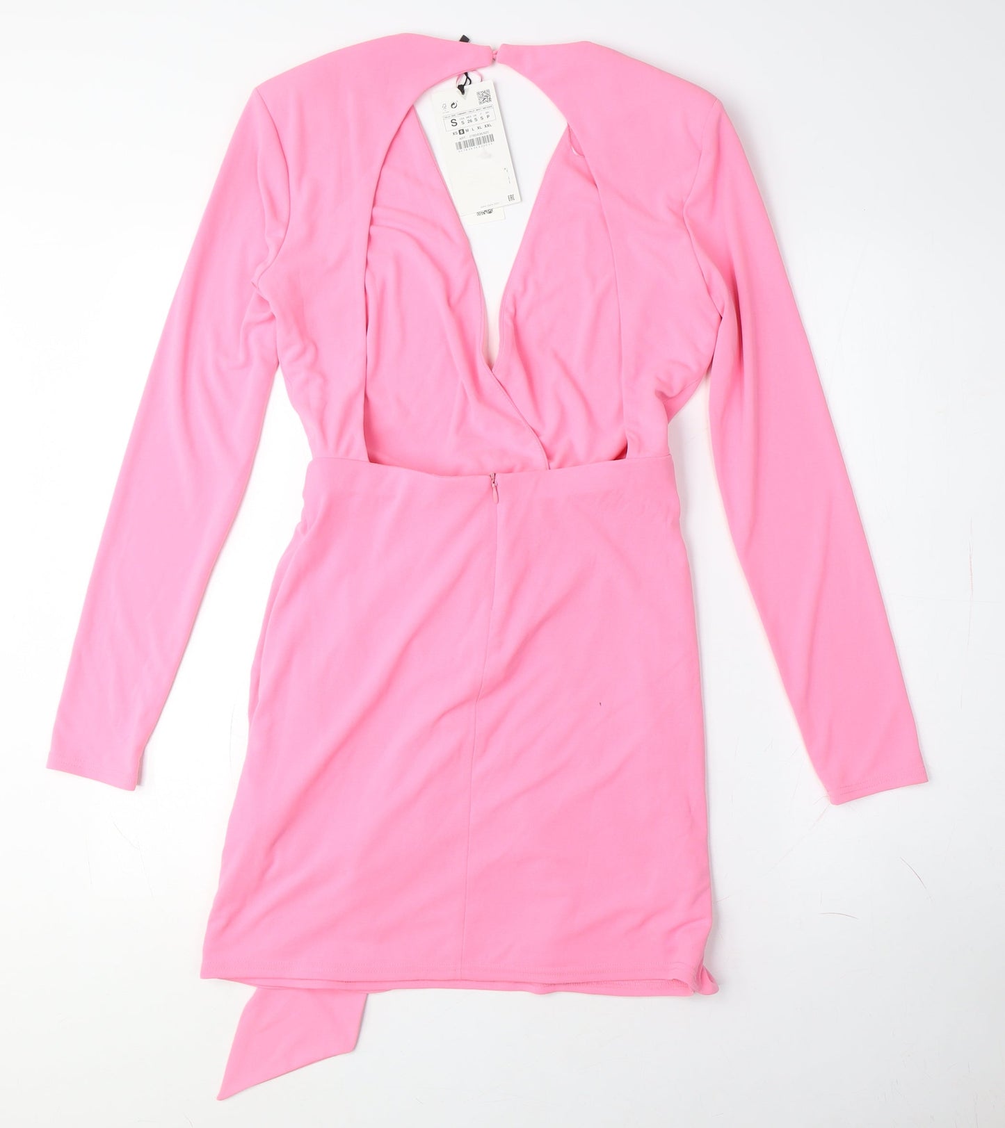 Zara Women’s Pink Bodycon V-Neck Party Dress - S